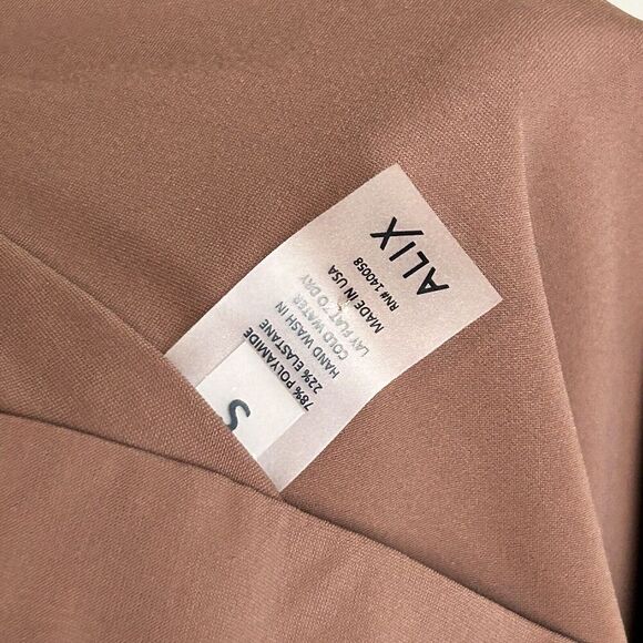 ALIX NYC Bolton Biker Shorts Womens Small Brown Ruched Athletic Or Casual - Picture 7 of 7